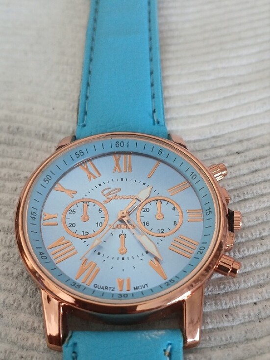 Women\'s Turquoise Blue Leather Strap Watch with Rose Gold Case main image 6